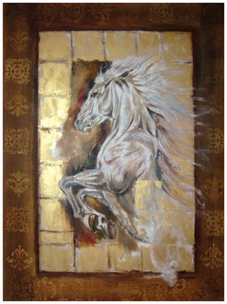 Liana Gor - Windy Horse 40x30 - Oil on Canvas